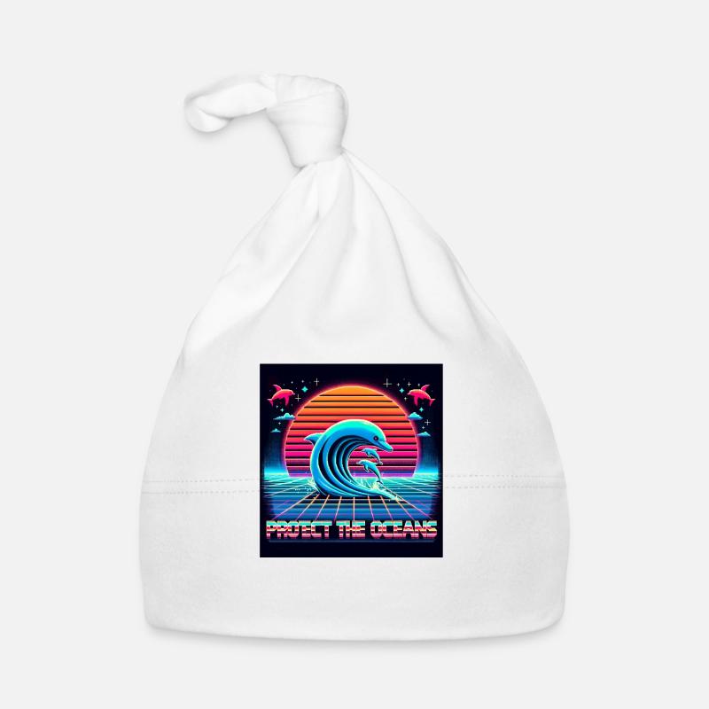 Protect the oceans Retro Baby Bio-Mütze