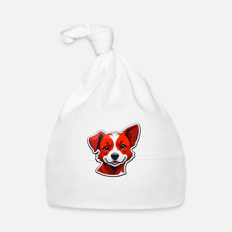 Happy dog - Organic Baby Cap - white