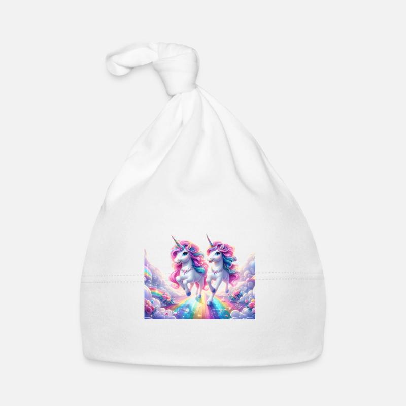 Voyage magique de la licorne - Bonnet bio Bébé - blanc