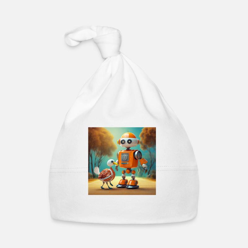 mignon petit robot se promène avec sa dinde extraterrestre Bonnet bio Bébé
