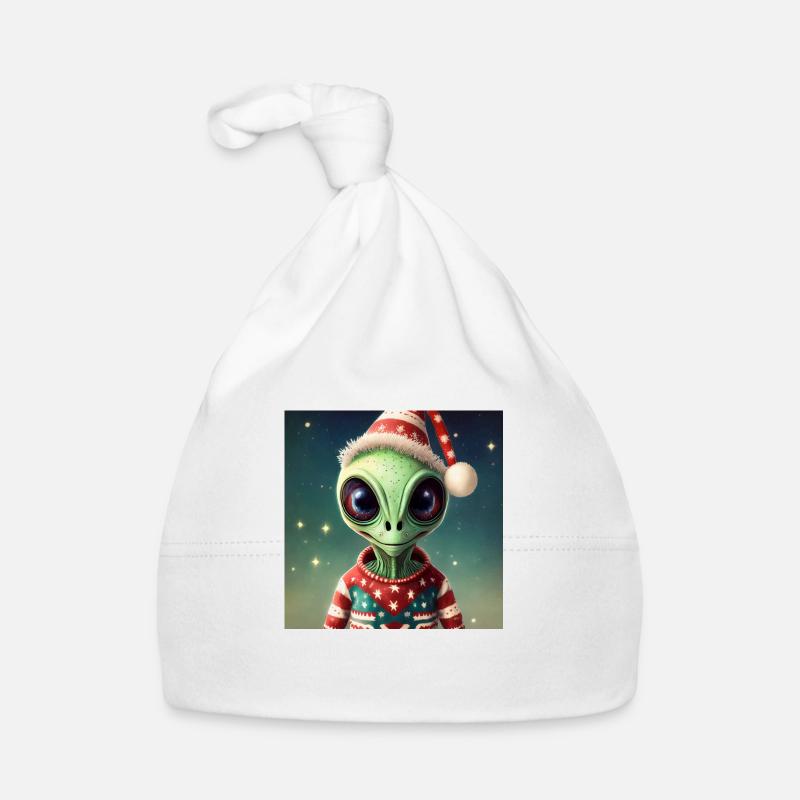 extraterrestre portant un pull de Noël moche Bonnet bio Bébé