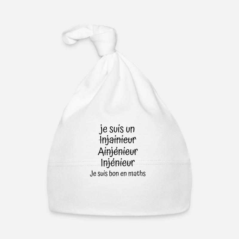 Ingénieur bon en maths - Bonnet bio Bébé - blanc