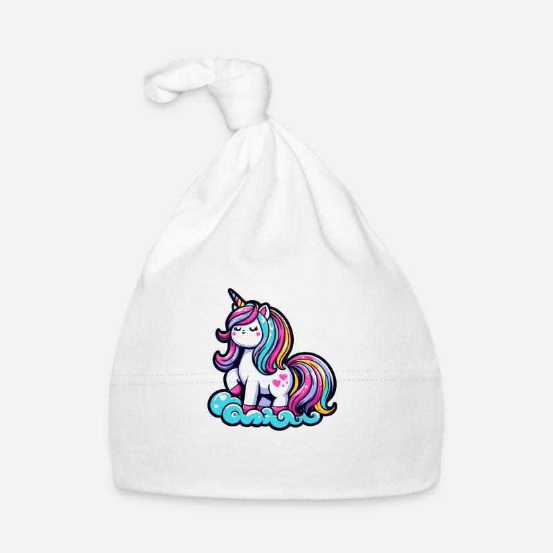 Cute Unicorn on a Cloud Organic Baby Cap