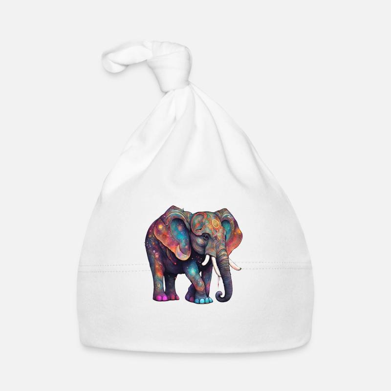 magic elephant - Baby Bio-Mütze - Weiß