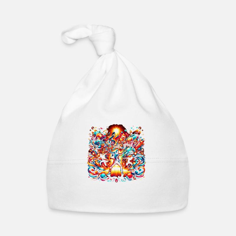 Rhythmic Bliss: Dynamic Music & Dance Art Baby Bio-Mütze