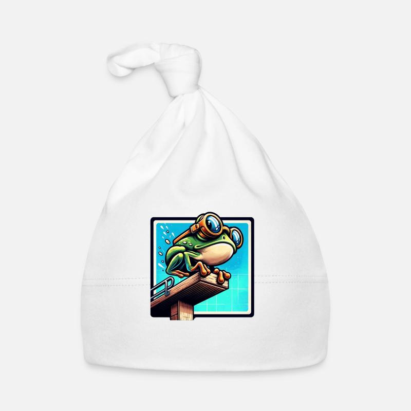 Frog ready to dive Organic Baby Cap