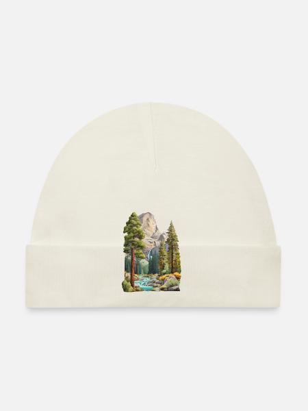 Magnifique paysage de montagne - Bonnet bio Bébé - blanc - Devant