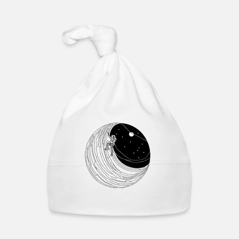 Climber on the moon with stars Organic Baby Cap