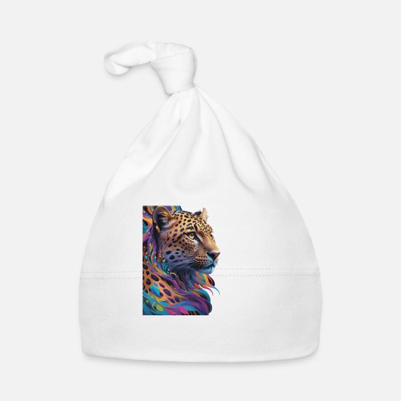 Leopard - Baby Bio-Mütze - Weiß