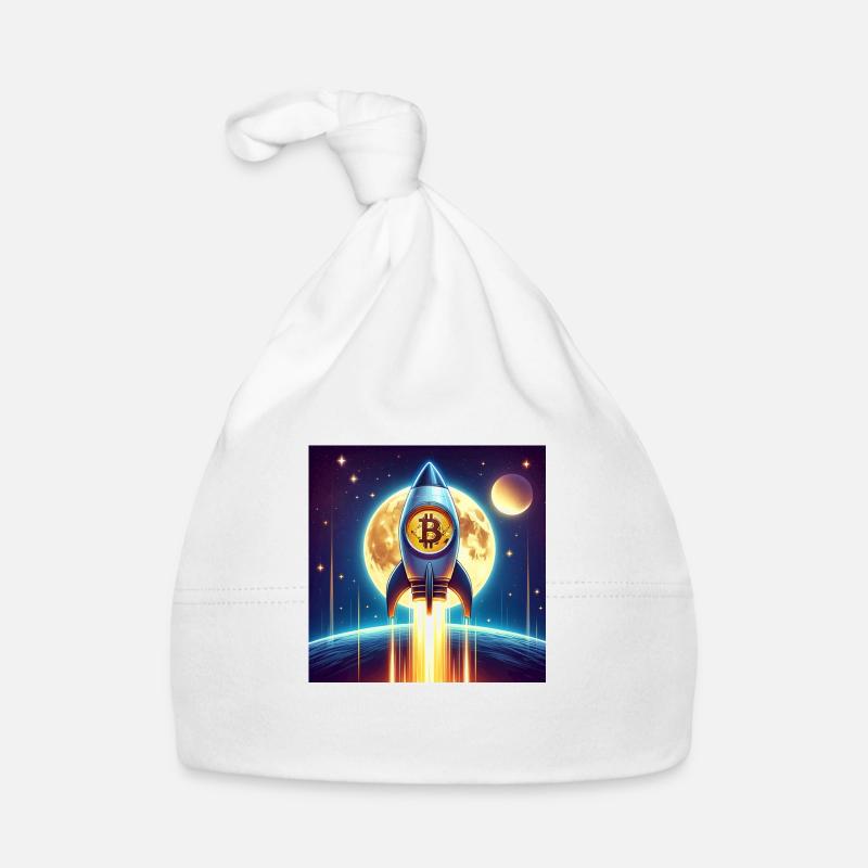 Bitcoin moon rocket Baby Bio-Mütze