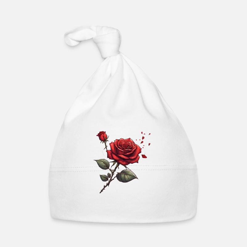 A red rose for lovers for Valentine's Day Organic Baby Cap