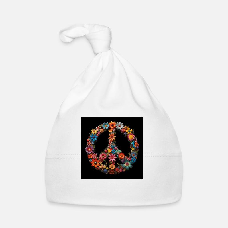 Peace - Organic Baby Cap - white