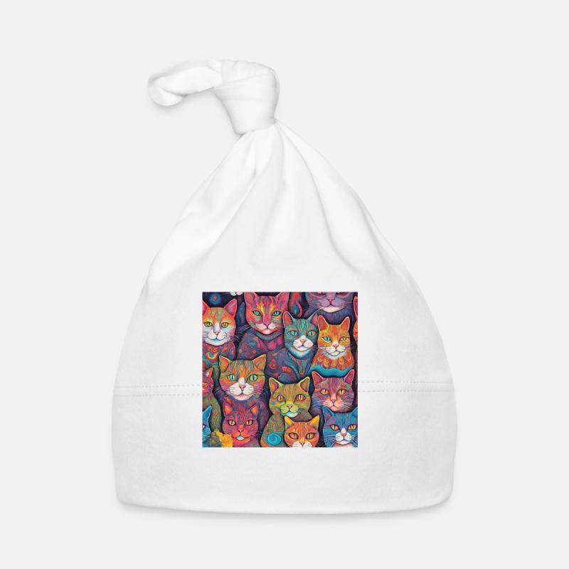 Colorful Cats Organic Baby Cap