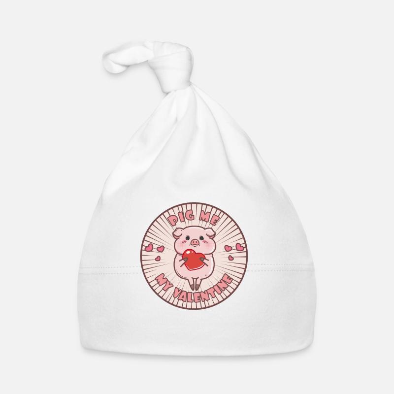 Schweinchen Valentinstag Baby Bio-Mütze