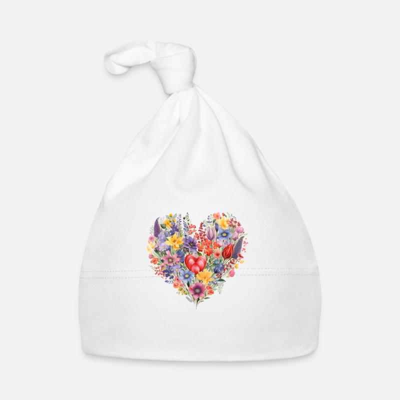 Flower Heart Organic Baby Cap