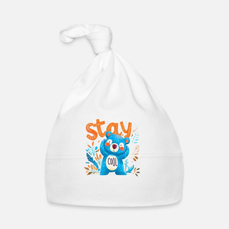 Stay Cool cute casual bear to cuddle Organic Baby Cap