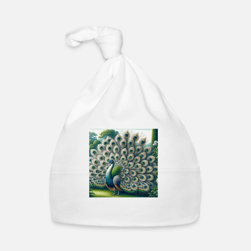 Paon - Bonnet bio Bébé - blanc