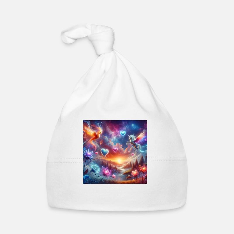 Mystical Creatures 1 - Organic Baby Cap - white