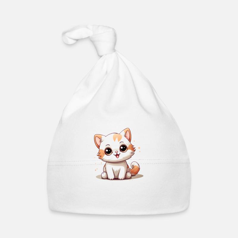 Cat Logo Cute Cat Organic Baby Cap