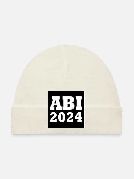 Abi 2024 - Baby Bio-Mütze - Weiß - Vorne