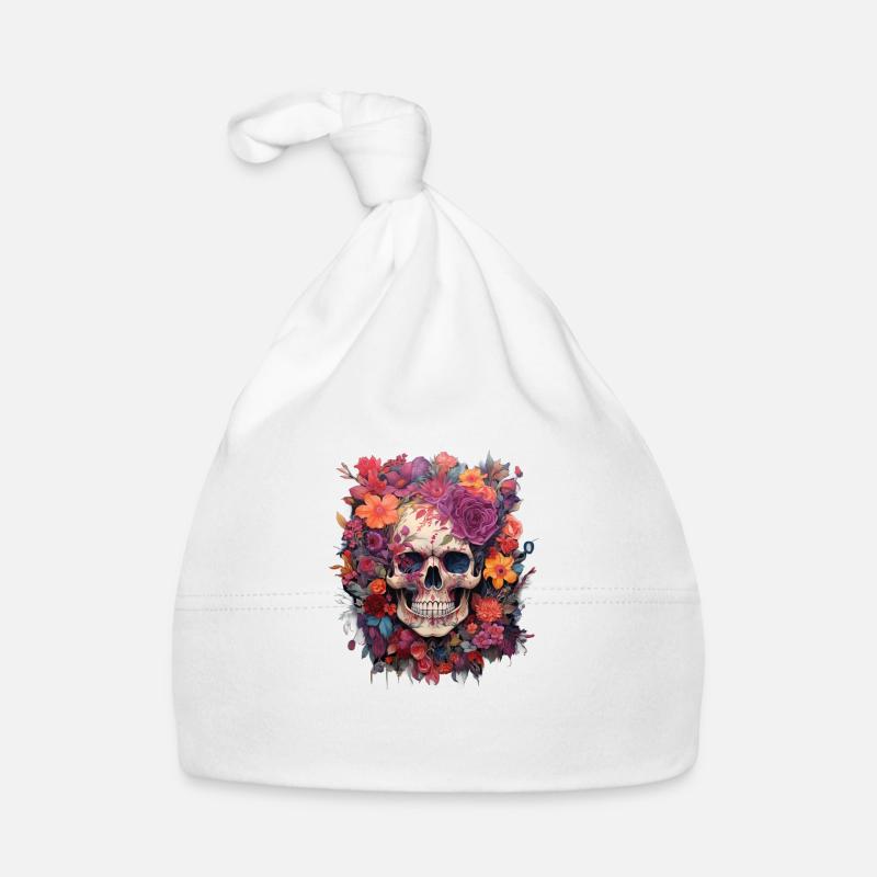 Blooming Skull – L’élégance de l’éphémère Bonnet bio Bébé