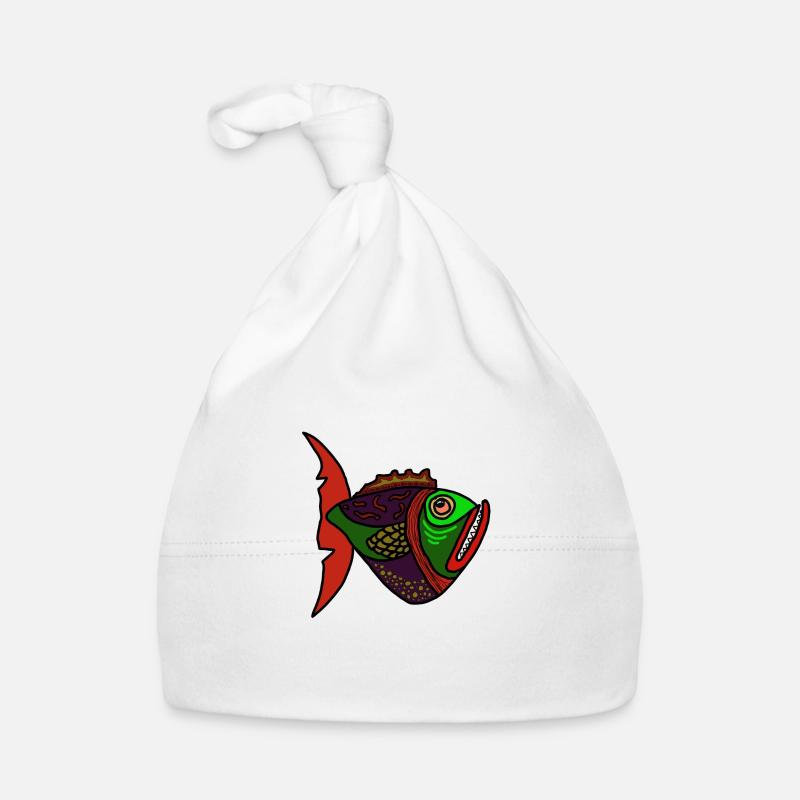 fisch anglerfisch - Baby Bio-Mütze - Weiß