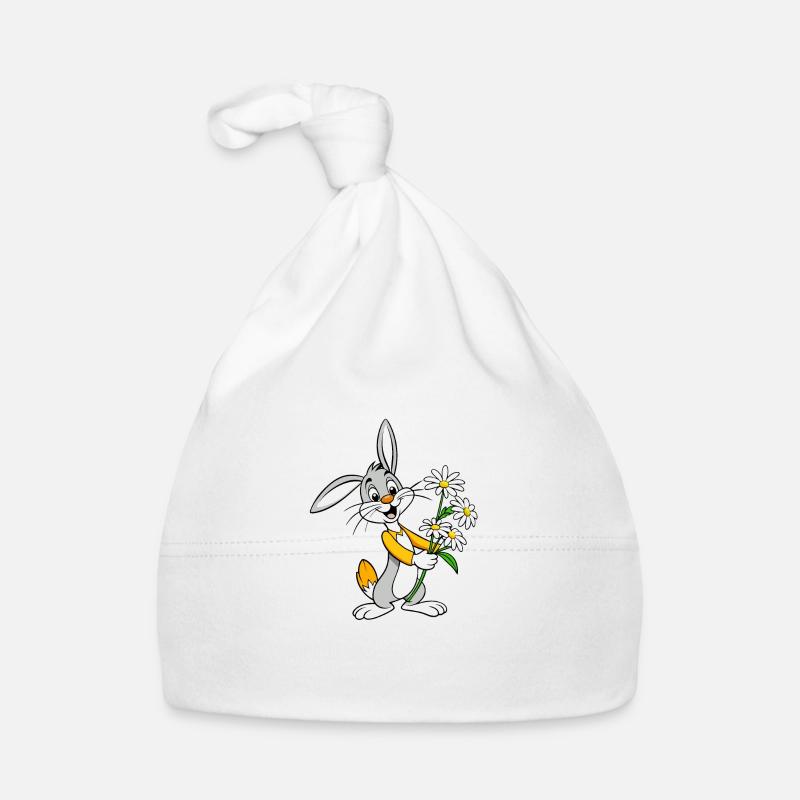 Jackrabbit jubilant avec Bouquet de camomille Bonnet bio Bébé