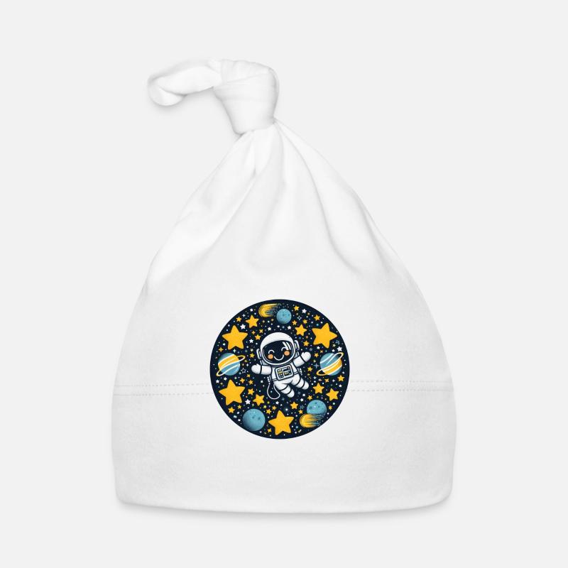 Enfant astronaute dans l’espace - Bonnet bio Bébé - blanc