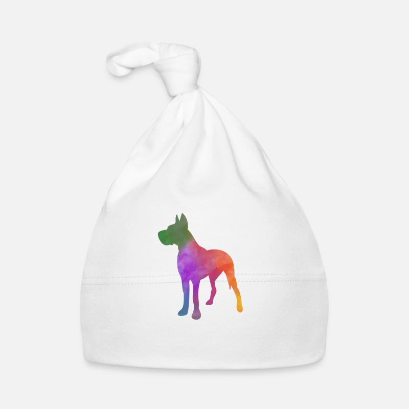DEUTSCHE DOGGE BUNTER REGENBOGEN Baby Bio-Mütze