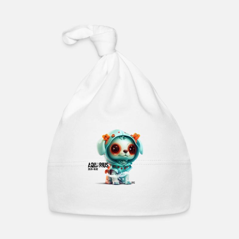 Verseau Chiot ! - Bonnet bio Bébé - blanc