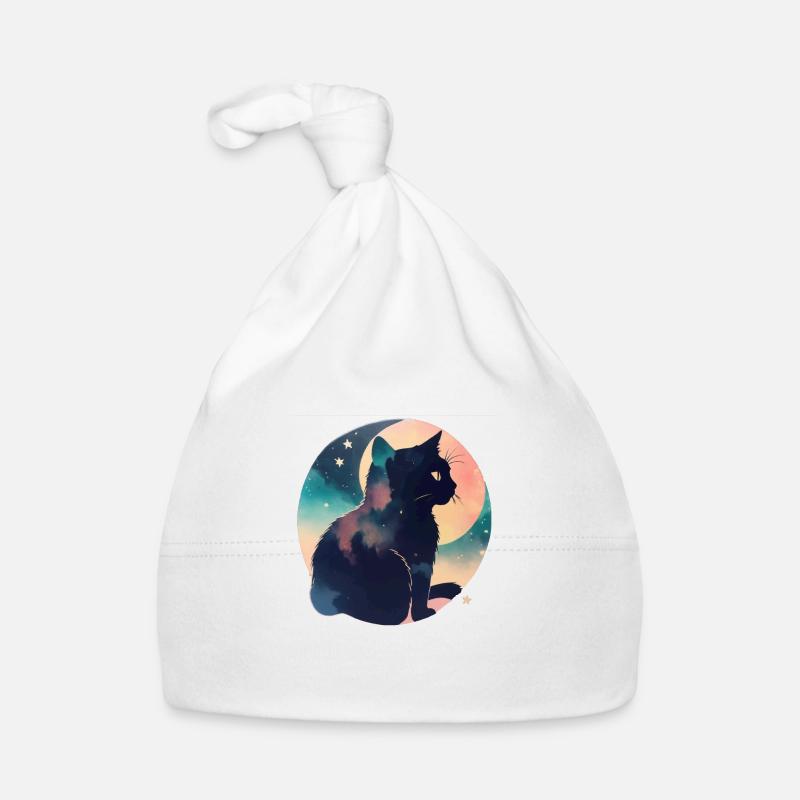 Chat dans les étoiles Bonnet bio Bébé