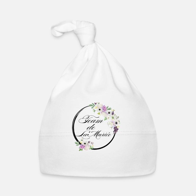 Team der lila Blumenbraut - Junggesellinnenabschied Geschenkidee Baby Bio-Mütze