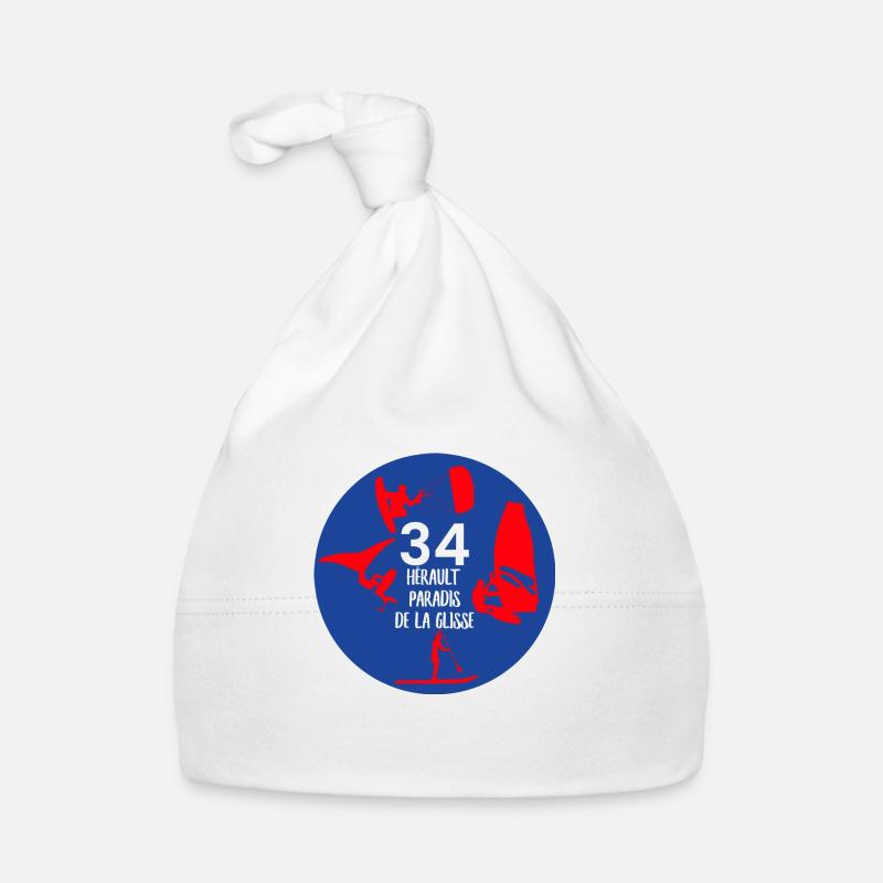 Hérault paradis de la glisse 34 wind wing kite sup - Bonnet bio Bébé - blanc