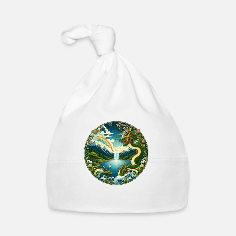 Conte de fées chinois - Bonnet bio Bébé - blanc