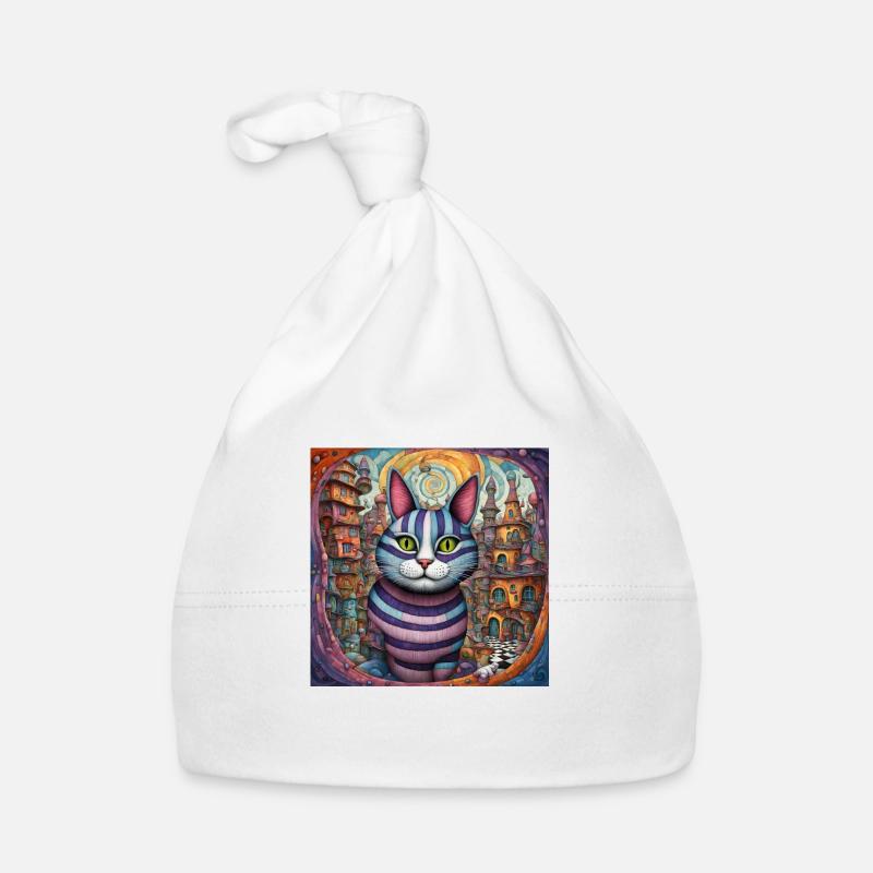 Surreal Pop Animals 8 Cat Organic Baby Cap
