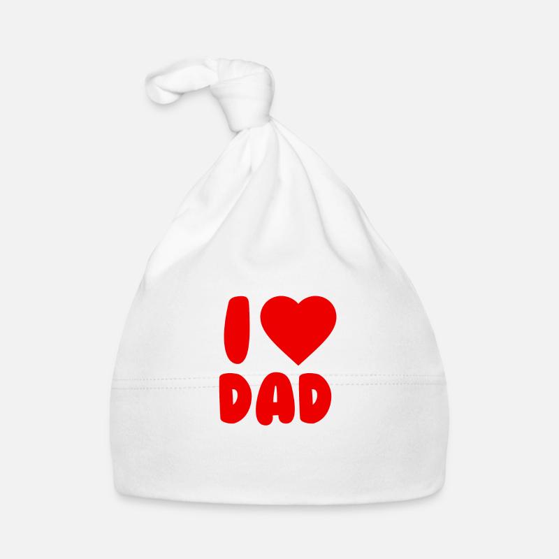 I Love Dad - Organic Baby Cap - white