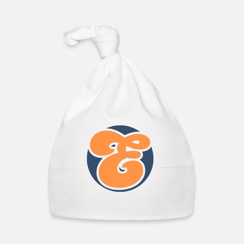 Letter e orange sport Organic Baby Cap
