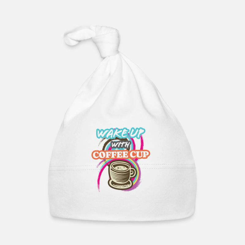 Wake-Up With Coffee Cup Organic Baby Cap