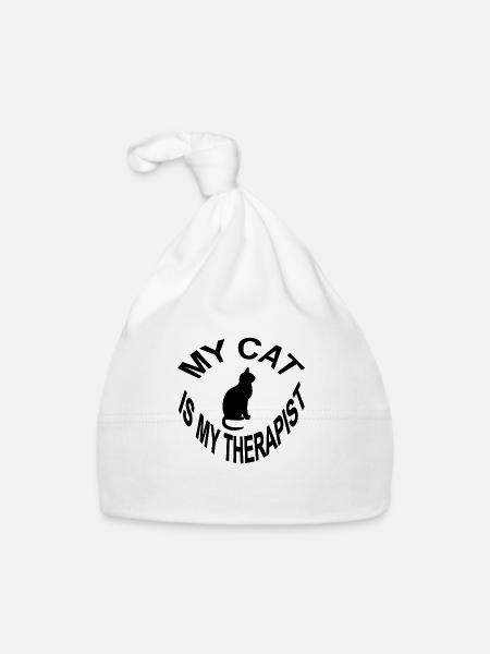 Chat - Bonnet bio Bébé - blanc - Devant