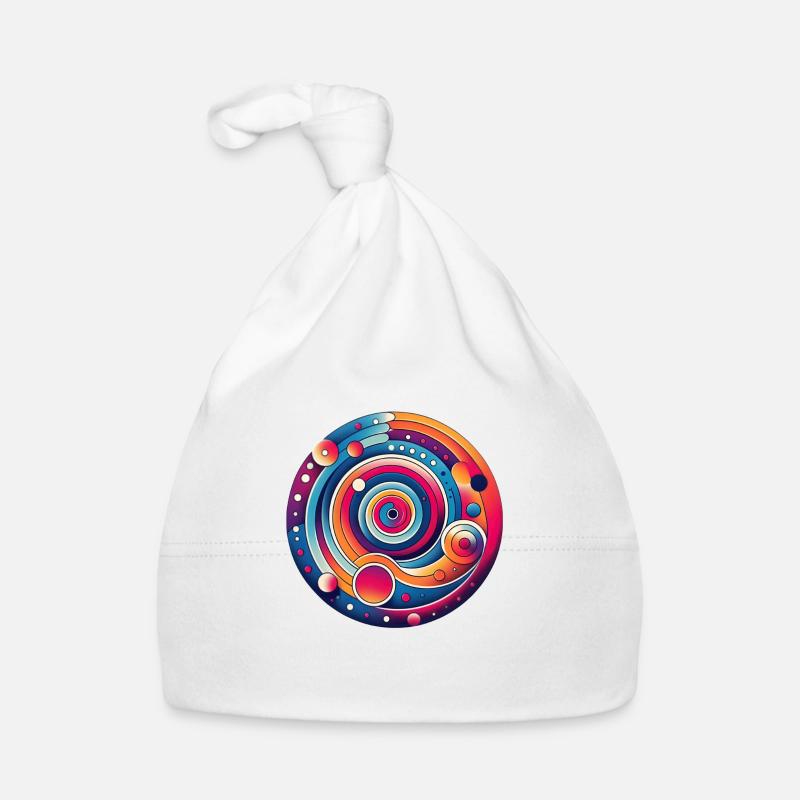 Planète psychédélique - Bonnet bio Bébé - blanc