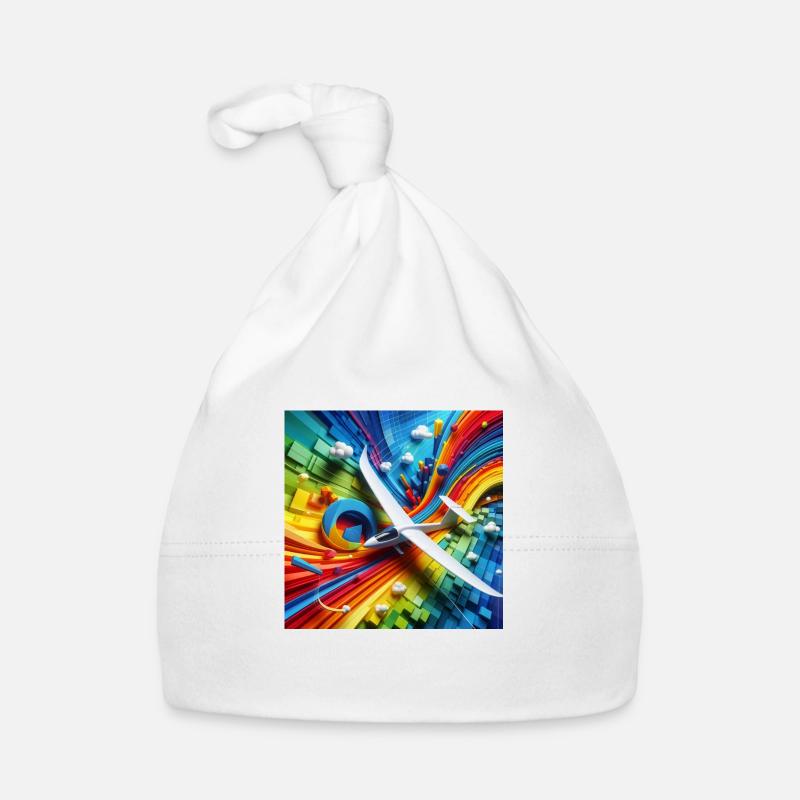 Model airplane on colorful background Organic Baby Cap