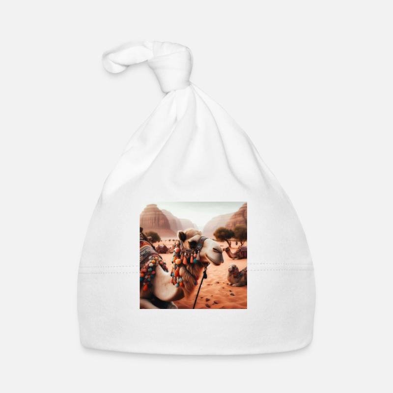 true camel in a desert A5 Bonnet bio Bébé