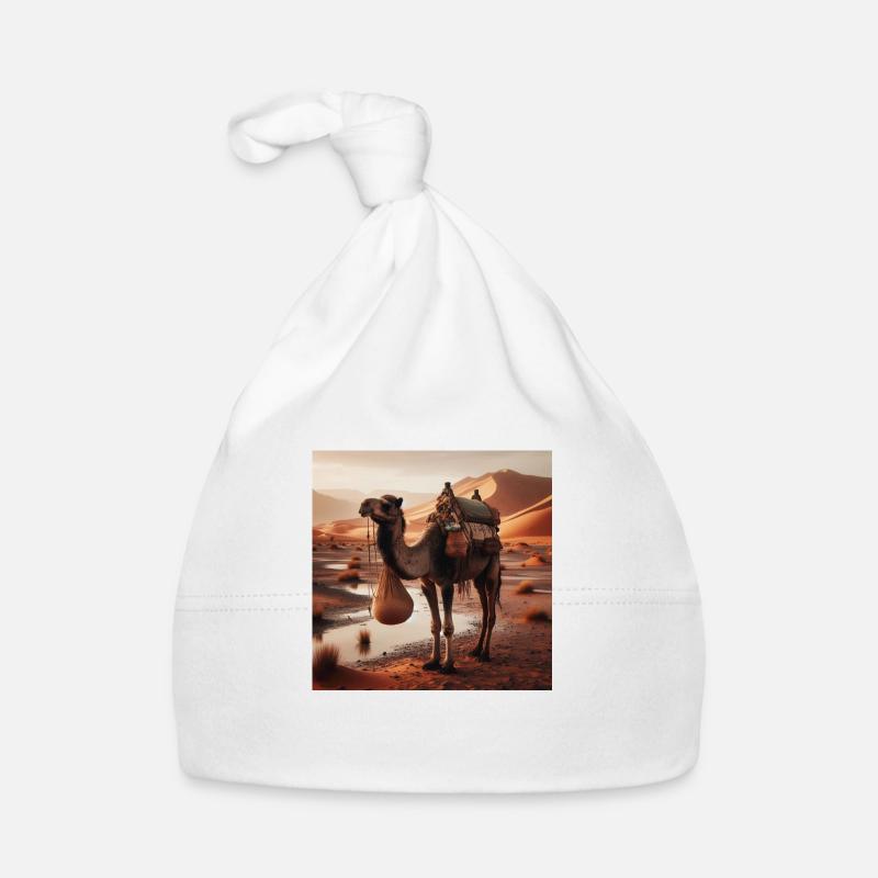 true camel in a desert A7 Organic Baby Cap