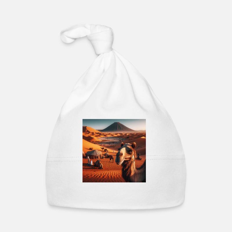 echtes Kamel in der Wüste A8 Baby Bio-Mütze
