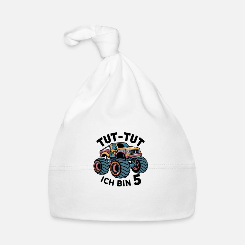Monster Truck - Ich bin 5 - Einzigartiges Geschenk Baby Bio-Mütze