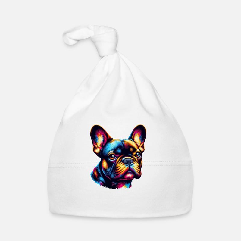 Bouledogue français - Bonnet bio Bébé - blanc