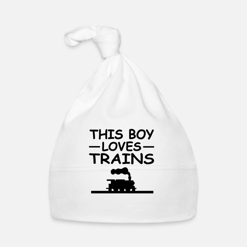 Eisenbahn - Baby Bio-Mütze - Weiß