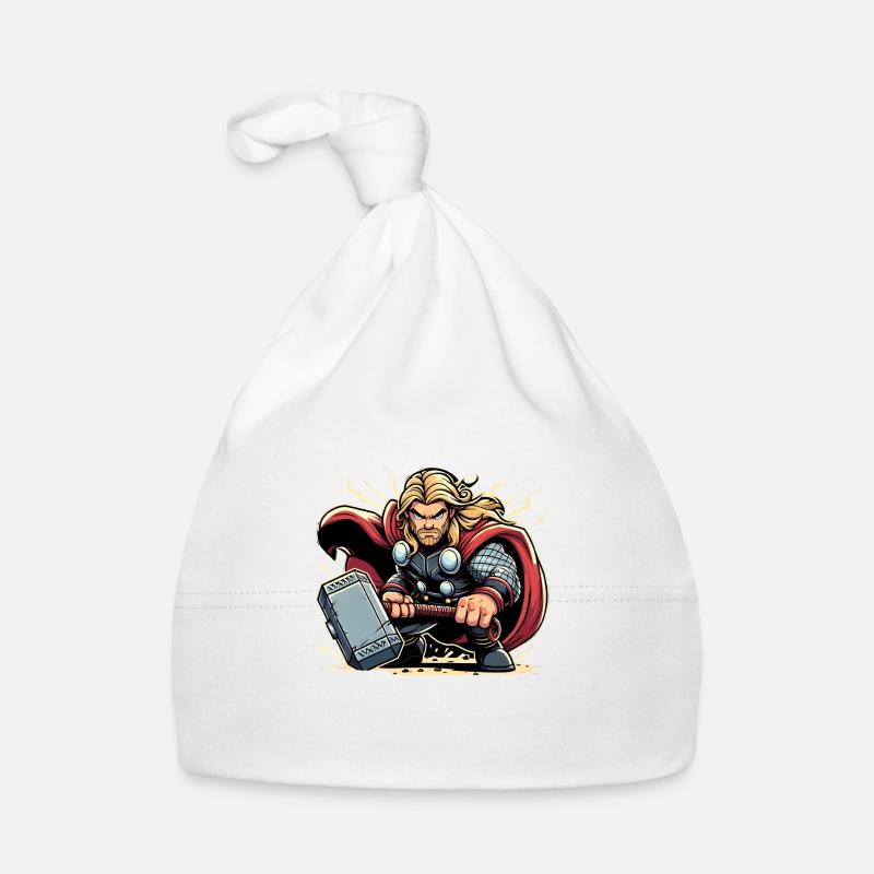 Super Hero - Organic Baby Cap - white