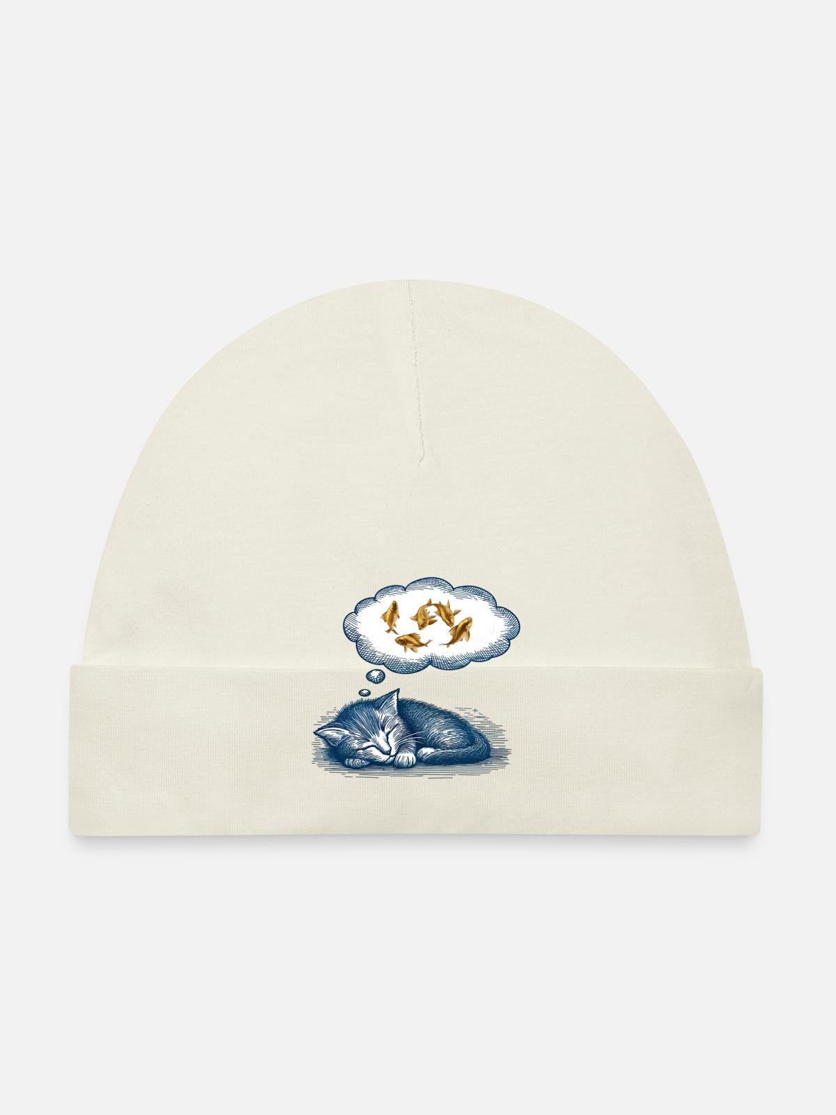 Rêve de chat - Bonnet bio Bébé - blanc - Devant