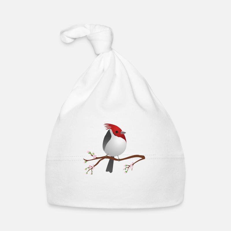 Cute red-crested cardinal Organic Baby Cap